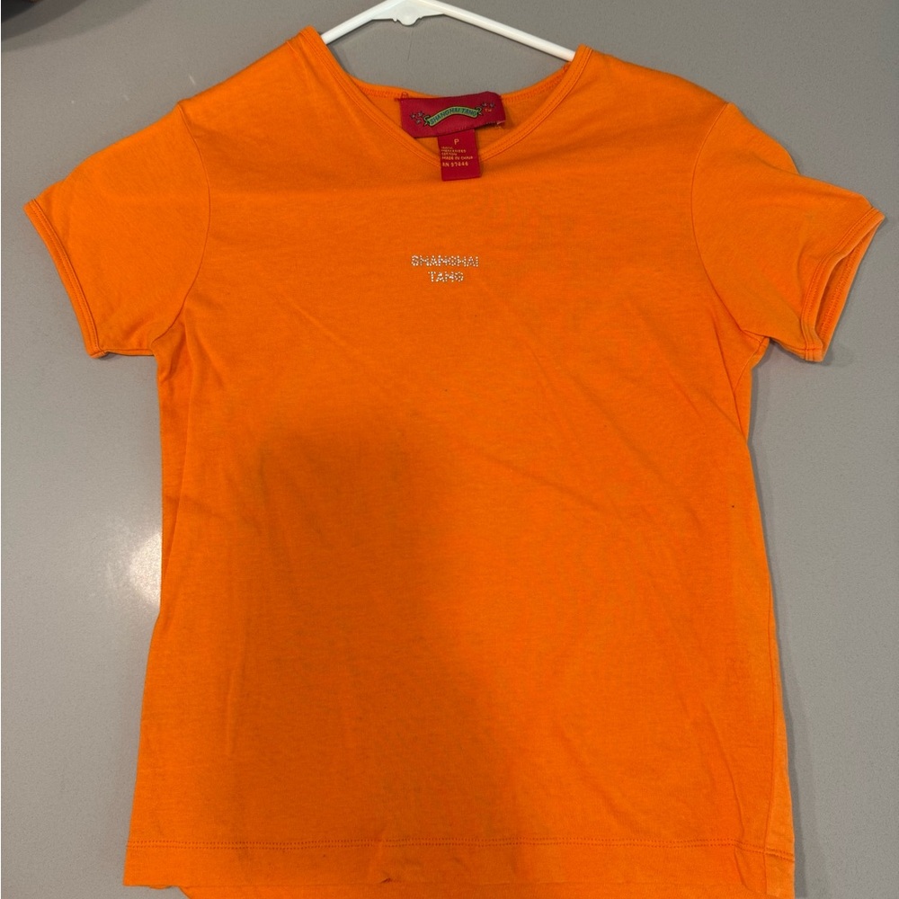Shanghai Tang Vibrant Orange Short Sleeve Tee